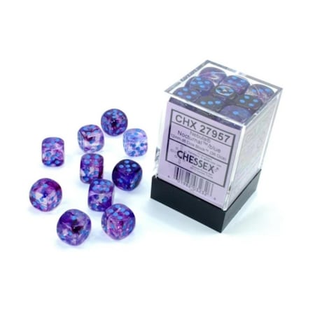 Time2Play 12 mm D6 Cube Luminary Nebula Dice, Nocturnal Blue - 36 Per Pack TI3295825